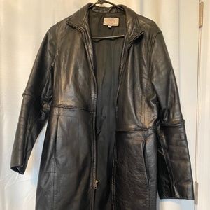 Vintage Armani Jeans Leather Coat